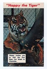 Esso Happy the Tiger Uncirculated Postcard Charlotte NC Car Wash Inauguration picture