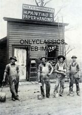 1910 PAINTING & PAPER HANGING BUILDING SIGN WORK CREW PAINTERS PHOTO AMERICANA picture