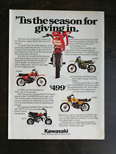 Vintage 1978 Kawasaki KD80M KDX80 KV75 KM100 Motorcycle Full Page Original Ad picture