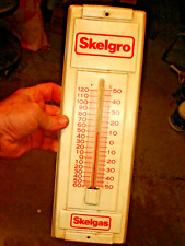Vintage Skelly Oil Gas  Skelgro Skelgas Advertising Metal Thermometer 14” x 4.5” picture