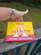 Vintage Genuine Alemite fitting assortment. Original metal box w/zerk fittings picture