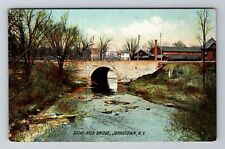 Johnstown NY-New York, Stone Arch Bridge, Antique Vintage Souvenir Postcard picture