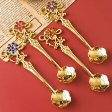 Teaspoon Set of 4 pcs Golden Stainless Steel High Quality Woman Design Gift Box picture