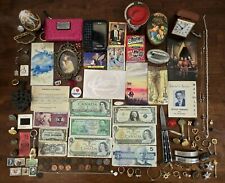 Vintage To Now Junk Drawer Lot Of Foriegn Currency, Stamps, Jewerly, & More picture