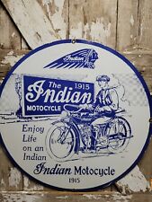 VINTAGE INDIAN MOTORCYCLE PORCELAIN SIGN 30