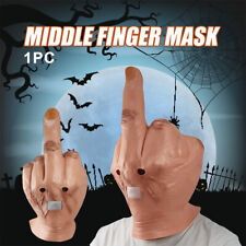 Funny Bizarre Despise Middle Finger Full Head Latex Mask Costume Props Cospaly picture