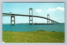 Newport RI-Rhode Island, Newport Bridge, Narragansett Bay, Vintage Postcard picture