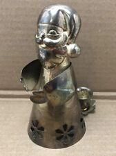 Vintage Metal Santa Candle Holder With Patina Regal Silver Label picture
