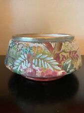 Antique Hand Painted Musterschutz WMFN Footed Bowl with Silver Plated Rim picture