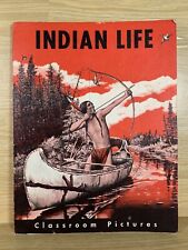 RARE 1961 Indian Life Classroom Picture By Clark Wissler Informative Classroom picture