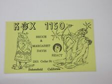 Vintage Amateur Ham Radio QSL Postcard Card - KOX 1150 - Bakersfield, CA Indian picture