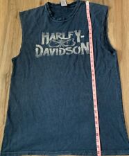 Vintage Harley Davidson Tank Top L Blue Xenia Ohio USA Made Cotton Motorcycles picture