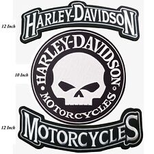 Harley Davidson Willie G. Skull Patch Set Motorbike Jacket Vest Back Patch picture