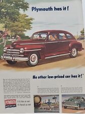 1953 Plymouth Automobile Holiday Print Ad Chrysler Picnic Park Dog Squirrel picture