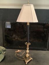 Tall Brass Lamp With Black Metal ~ 36” ￼W Finial ~ Immaculat￼e Condition picture
