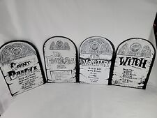 4 FUN WORLD Halloween Tombstones Frankenstein Witch Dracula VTG 90s Grave Props picture