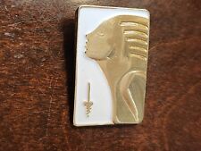 Vintage American Cancer Society Breast Cancer Awareness Pin Enamel Gold Tone picture