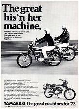 1972 Yamaha LS-2 100cc Motorcycle Motor Bike His Her Vintage Print Ad Wall Art picture