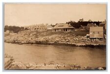 MAINE C. 1915 MONHEGAN ISLAND HARBOR TRIBLER COTTAGE, light house RPPC picture