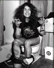 Ozzy Osbourne Black Sabbath Smoking And Drinking On The Toilet 8x10 Photo picture