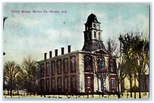 1912 Exterior View Court House BuildingMartin Co Shoals Indiana Posted Postcard picture