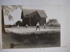 Vintage Photo Postcard - Men Playing Tennis in Front of Barn picture