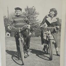 Vintage Photo 1950 Boy Girl Bike Riding picture