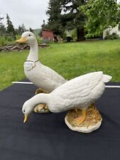 A Set Of Hand Painted White Scandinavian Ducks From 1985 picture