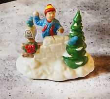 Department 56 Snow Village Snowball Fight Mailbox Christmas Tree Bluebirds picture
