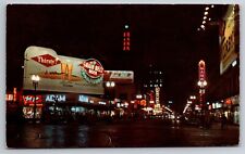 Night View 7th Street Minneapolis Minnesota Grain Belt Beer Neon Sign c1950 PC picture