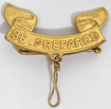 Vintage BSA Boy Scouts Be Prepared Motto Gold Tone Metal Lapel Pin Pinback A24 picture