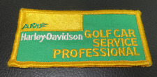 VINTAGE AMF HARLEY DAVIDSON GOLF CART SERVICE PROFESSIONAL 2X4 CLOTH PATCH picture