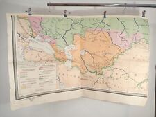 Geographical Map Part of Asia Vintage Collectible USSR 1954 Decorative Soviet picture