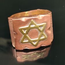 King Star of David Bronze ring heavy Jewish star seal of King Solomon, men ring picture