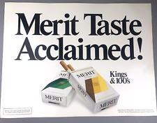 Vintage 70's 80's MERIT Cigarettes Store Ad Promo Poster 16