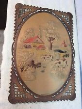 Vintage Large Germany  Die-Cut Farm Scene Cattle Grazing with Sheep Ducks 18x13 picture