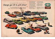 1957 Chevrolet Original 2 page ad showing 20 models including Nomad and Corvette picture