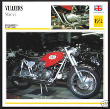 1962 Villiers 500cc V4 V-Four Two-Stroke (498cc) Motorcycle Photo Spec Info Card picture