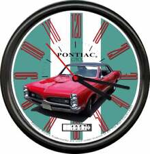 Licensed 1967 Pontiac GTO Red Muscle Car General Motors Retro Sign Wall Clock picture