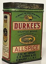 Vintage Spice TIn Durkees Allspice Green Elmhurst Country Store Graphic picture