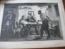 1889 Art Print ENGRAVING - PLAYING CARD Play Cards FIGHTING over Card Game FIGHT picture