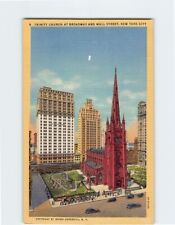 Postcard Trinity Church At Broadway And Wall Street, New York City, New York picture