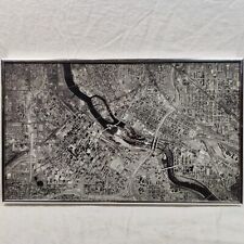 1980's VINTAGE MINNEAPOLIS–SAINT PAUL MISSISSIPPI AERIAL PHOTO FRAMED 20x12 1983 picture