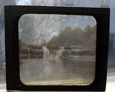 Antique Beautiful  Landscape Waterfall Americana Glass Slide Magic Lantern  picture