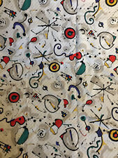 2 yards Mid Century Joan Miro Vintage Quilted Fabric 1950s Abstract 70