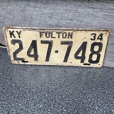 1934 Kentucky Fulton County Unissued License Plate 247-748 picture