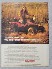 1985 Magazine Advertisement Page Kawasaki Bayou 300 4 Wheeler Catherine Bach Ad picture