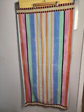 Vtg FRANCO 90s  Beach Towel Cotton Striped Pink Orange Blue Green 58