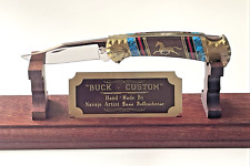 Buck 112DY Dave Yellowhorse Horse Custom Knife Signature Brass Stones USA 1985 picture