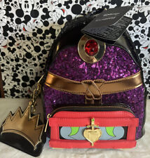 Loungefly Disney Snow White Evil Queen Sequined Figural Mini Backpack NWT picture
